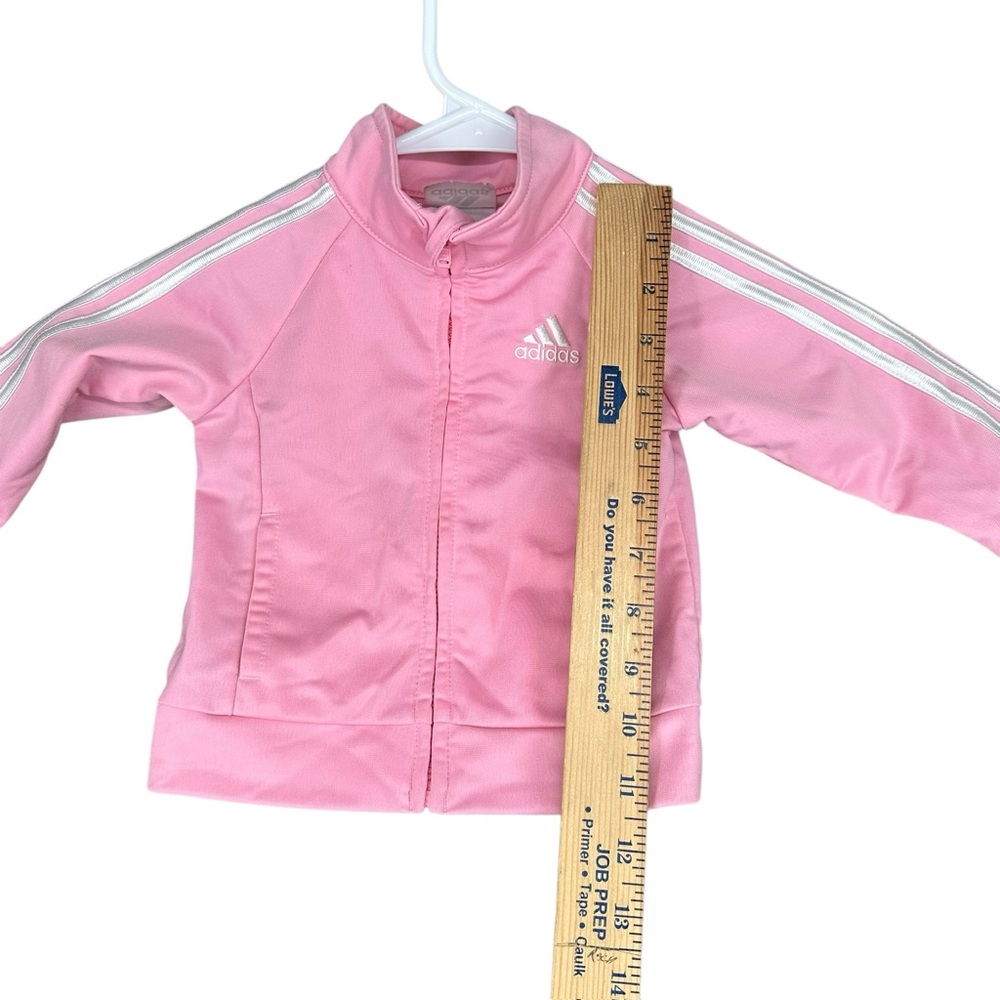 Adidas‎ Girls Baby 9 Months Pink Track Suit Jacket Pants Active Sports Stripes - Picture 6 of 13